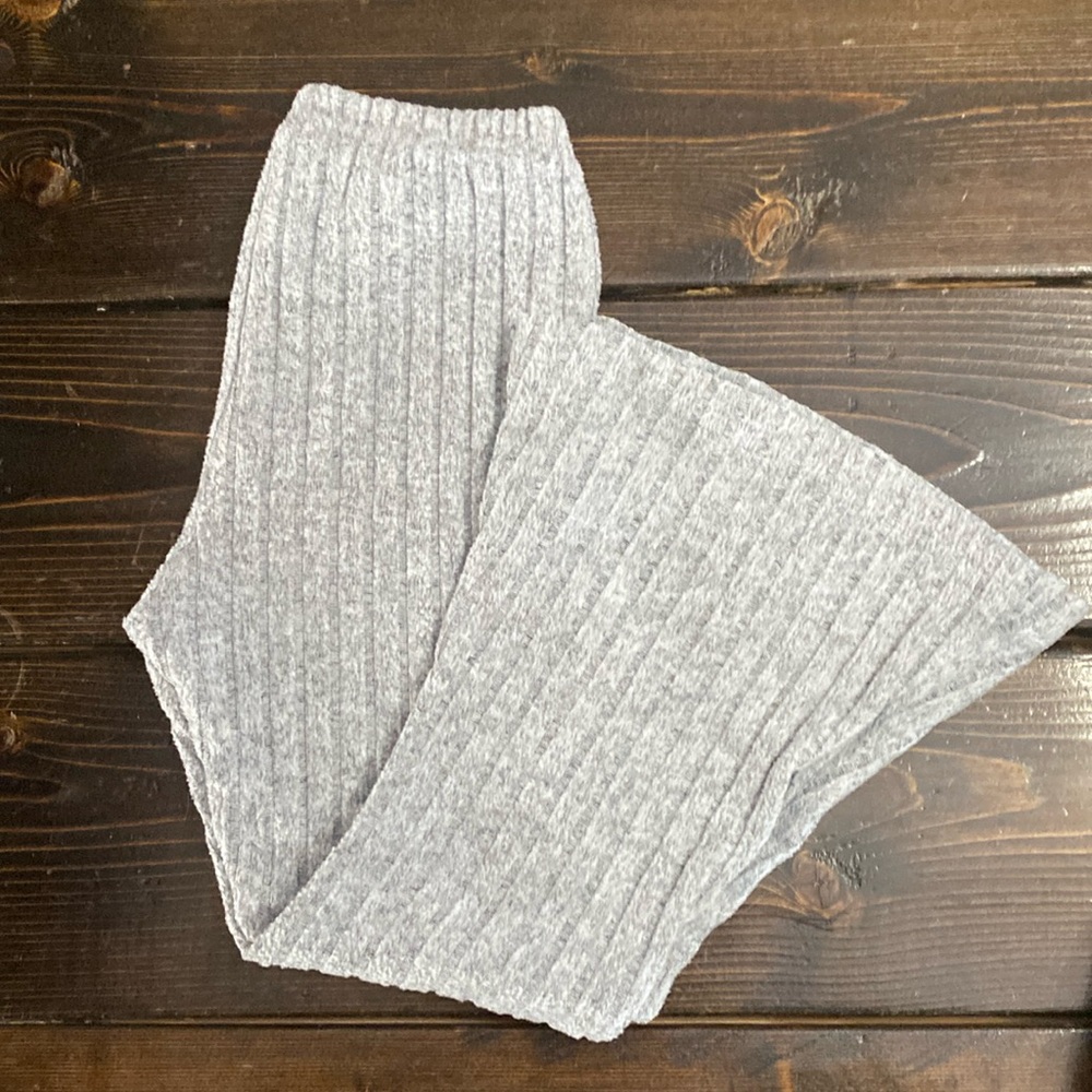 Ribbed flare leg pants